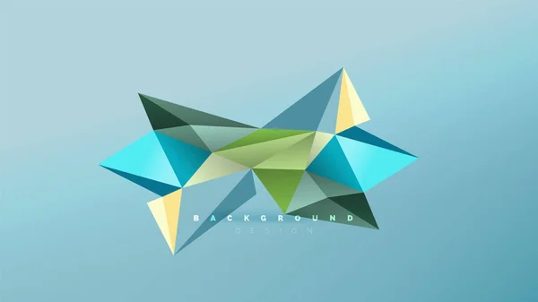 Abstract achtergrond - geometrische origami stijl vorm samenstelling, driehoekige laag poly ontwerpconcept. Kleurrijke trendy minimalistische illustratie — Stockvector