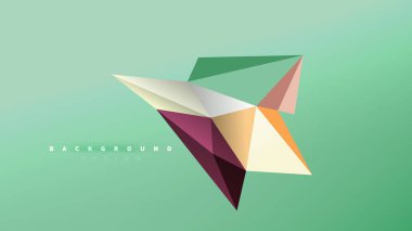 Arka plan - geometrik origami stil şekil kompozisyon, üçgen düşük poli tasarım konsepti. Renkli şık minimalist resimde
