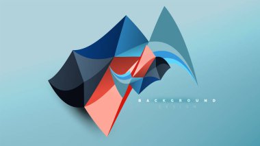 Arka plan - geometrik origami stil şekil kompozisyon, üçgen düşük poli tasarım konsepti. Renkli şık minimalist resimde