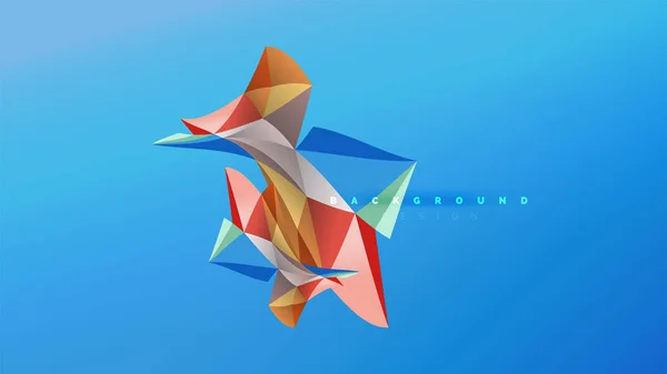 Fondo abstracto: composición geométrica de la forma del estilo de origami, concepto triangular de diseño de poli bajo. Colorida ilustración minimalista de moda — Vector de stock