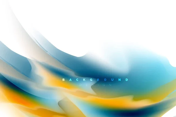 홀로그램 유체 흐름, 다채로운 액체 혼합 색상 모션 개념 색상 — 스톡 벡터