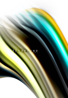 Sıvı sıvı karıştırma renkler konsepti üzerine açık gri renkli, dalga ve girdap eğrisi akışı satır, trendy soyut düzeni şablonu iş sunumu, app duvar kağıdı başlık sayfası, poster veya duvar kağıdı için