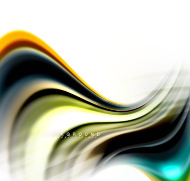 Sıvı sıvı karıştırma renkler konsepti üzerine açık gri renkli, dalga ve girdap eğrisi akışı satır, trendy soyut düzeni şablonu iş sunumu, app duvar kağıdı başlık sayfası, poster veya duvar kağıdı için