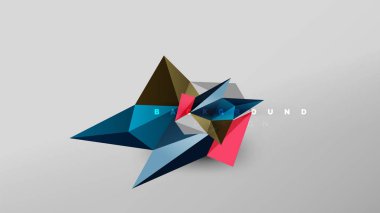 Arka plan - geometrik origami stil şekil kompozisyon, üçgen düşük poli tasarım konsepti. Renkli şık minimalist resimde