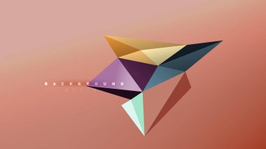 Arka plan - geometrik origami stil şekil kompozisyon, üçgen düşük poli tasarım konsepti. Renkli şık minimalist resimde
