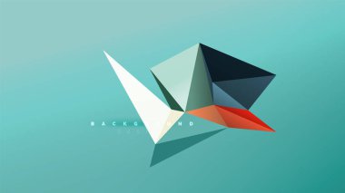 Arka plan - geometrik origami stil şekil kompozisyon, üçgen düşük poli tasarım konsepti. Renkli şık minimalist resimde