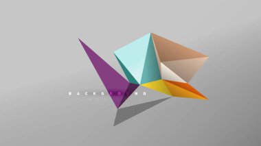 Arka plan - geometrik origami stil şekil kompozisyon, üçgen düşük poli tasarım konsepti. Renkli şık minimalist resimde