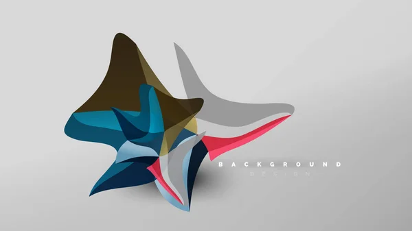 Fundo abstrato - composição de forma estilo origami geométrico, conceito de design poli baixo triangular. Ilustração minimalista na moda colorida — Vetor de Stock