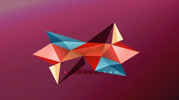 Fond abstrait - composition géométrique de forme origami, concept triangulaire low poly design. Illustration minimaliste tendance colorée — Image vectorielle