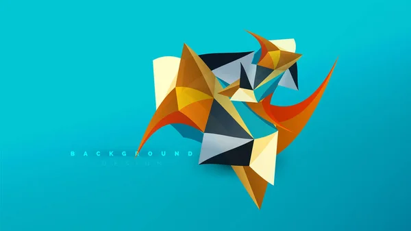 Abstrakten Hintergrund - geometrische Origami-Stil Formzusammensetzung, dreieckige Low-Poly-Design-Konzept. bunte trendige minimalistische Illustration — Stockvektor