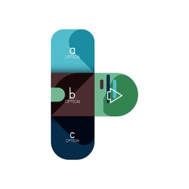 Infographics seçeneği ve adım adım içinde yuvarlak kareler, grafik, grafik, diyagram seçenekleri, parçalar, süreçleri ile unsuru