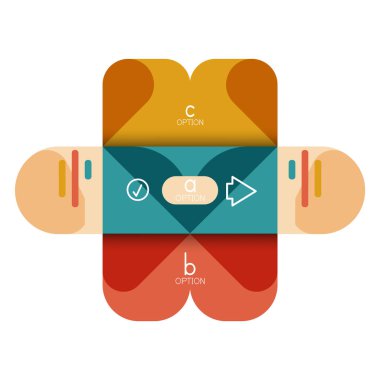 Infographics seçeneği ve adım adım içinde yuvarlak kareler, grafik, grafik, diyagram seçenekleri, parçalar, süreçleri ile unsuru