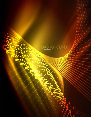 Yumuşak ışık efekti, parlak parlak neon koyu arka plan üzerinde düz çizgiler. Enerji Teknoloji fikir