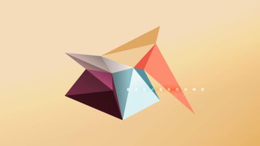 Arka plan - geometrik origami stil şekil kompozisyon, üçgen düşük poli tasarım konsepti. Renkli şık minimalist resimde