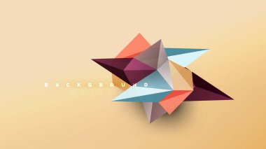 Arka plan - geometrik origami stil şekil kompozisyon, üçgen düşük poli tasarım konsepti. Renkli şık minimalist resimde