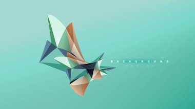 Arka plan - geometrik origami stil şekil kompozisyon, üçgen düşük poli tasarım konsepti. Renkli şık minimalist resimde