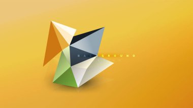 Arka plan - geometrik origami stil şekil kompozisyon, üçgen düşük poli tasarım konsepti. Renkli şık minimalist resimde