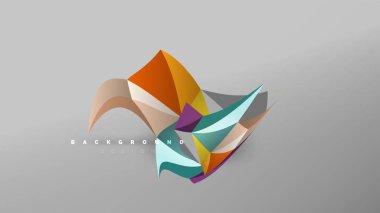 Arka plan - geometrik origami stil şekil kompozisyon, üçgen düşük poli tasarım konsepti. Renkli şık minimalist resimde