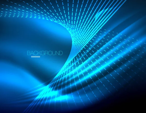 Glatte Lichteffekte Gerade Linien Auf Leuchtend Glänzendem Neondunklem Hintergrund Energietechnologie — Stockvektor