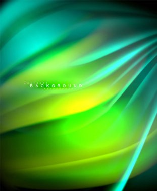 Neon holografik sıvı renkli dalga web, duvar kağıdı, desen, doku ve arka plan için