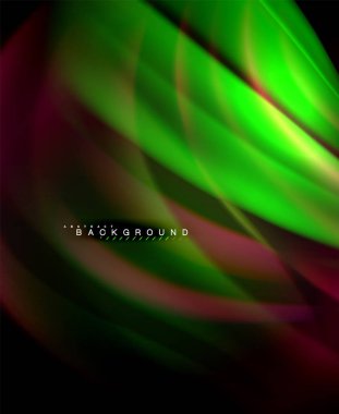 Neon holografik sıvı renkli dalga web, duvar kağıdı, desen, doku ve arka plan için