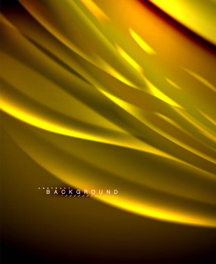 Neon parlayan dalga, sihirli enerji ve ışık arka plan. Vektör duvar kağıdı şablonu