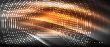 Neon parlayan çizgiler, sihirli enerji uzay ışığı konsepti, soyut arka plan duvar kağıdı tasarımı