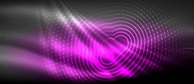 Neon parlayan dalga, sihirli enerji ve ışık arka plan. Duvar kağıdı şablonu, yüksek teknoloji gelecek kavramı