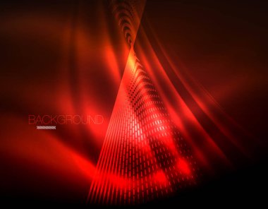 Yumuşak ışık efekti, parlak parlak neon koyu arka plan üzerinde düz çizgiler. Enerji Teknoloji fikir