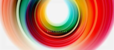 Gökkuşağı sıvı renkli arka plan - girdap ve daireler, bükülmüş sıvı renkler, renkli mermer veya plastik dalgalı doku zemin, çok renkli şablonu için iş veya teknoloji