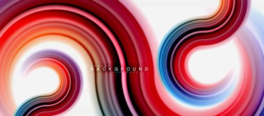 Gökkuşağı sıvı renkli arka plan - girdap ve daireler, bükülmüş sıvı renkler, renkli mermer veya plastik dalgalı doku zemin, çok renkli şablonu için iş veya teknoloji