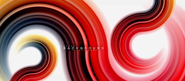 Gökkuşağı sıvı renkli arka plan - girdap ve daireler, bükülmüş sıvı renkler, renkli mermer veya plastik dalgalı doku zemin, çok renkli şablonu için iş veya teknoloji