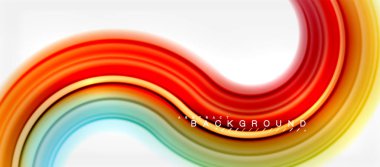 Gökkuşağı sıvı renkli arka plan - girdap ve daireler, bükülmüş sıvı renkler, renkli mermer veya plastik dalgalı doku zemin, çok renkli şablonu için iş veya teknoloji