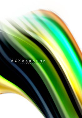 Sıvı sıvı karıştırma renkler konsepti üzerine açık gri renkli, dalga ve girdap eğrisi akışı satır, trendy soyut düzeni şablonu iş sunumu, app duvar kağıdı başlık sayfası, poster veya duvar kağıdı için