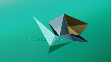 Arka plan - geometrik origami stil şekil kompozisyon, üçgen düşük poli tasarım konsepti. Renkli şık minimalist resimde