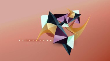 Arka plan - geometrik origami stil şekil kompozisyon, üçgen düşük poli tasarım konsepti. Renkli şık minimalist resimde