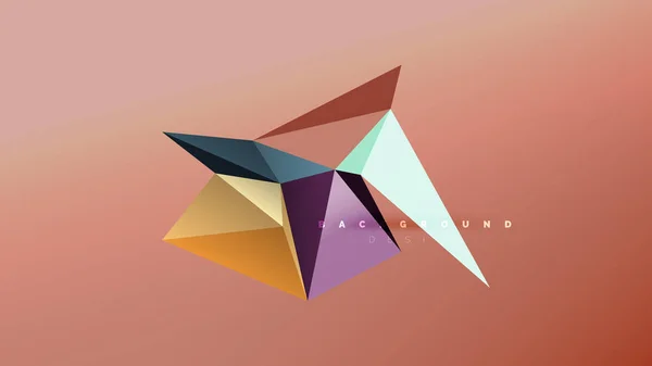 Fond abstrait - composition géométrique de forme origami, concept triangulaire low poly design. Illustration minimaliste tendance colorée — Image vectorielle