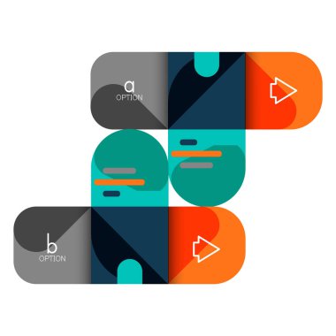 Infographics seçeneği ve adım adım içinde yuvarlak kareler, grafik, grafik, diyagram seçenekleri, parçalar, süreçleri ile unsuru