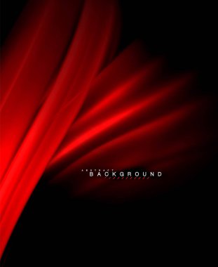 Neon parlayan dalga, sihirli enerji ve ışık arka plan. Vektör duvar kağıdı şablonu