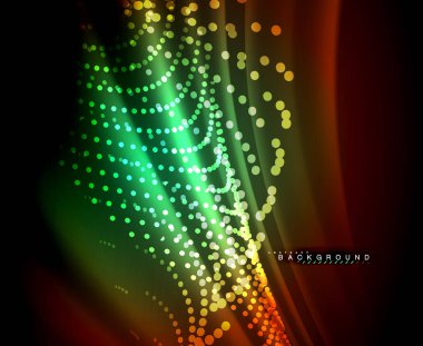 Neon parlayan techno hatları, yüksek teknoloji fütüristik arka plan şablonu kare şekilleri ile