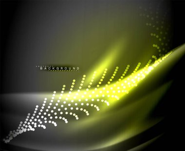 Neon parlayan techno hatları, yüksek teknoloji fütüristik arka plan şablonu kare şekilleri ile