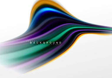 Sıvı sıvı karıştırma renkler konsepti üzerine açık gri renkli, eğri akışı, trendy soyut düzeni şablonu iş veya teknoloji sunu veya web broşür kapak için duvar kağıdı