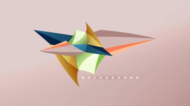 Arka plan - geometrik origami stil şekil kompozisyon, üçgen düşük poli tasarım konsepti. Renkli şık minimalist resimde