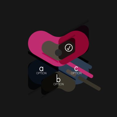 Düz tasarım geometrik infographics, ok şekli vektör etiket veya etiket, Fiyat etiketleri, promosyon rozet, simgesi tasarım, kağıt tarzı düzeni verileri grafik görselleştirme adım adım süreci için için teklif