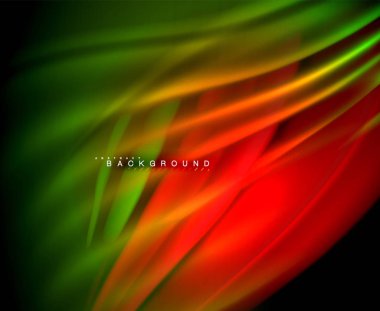 Neon parlayan dalga, sihirli enerji ve ışık arka plan. Vektör duvar kağıdı şablonu