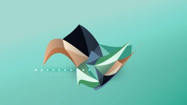 Arka plan - geometrik origami stil şekil kompozisyon, üçgen düşük poli tasarım konsepti. Renkli şık minimalist resimde