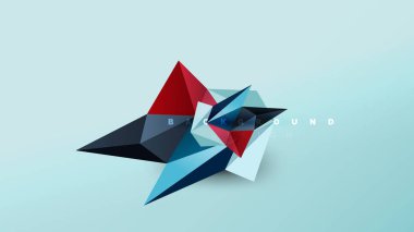 Arka plan - geometrik origami stil şekil kompozisyon, üçgen düşük poli tasarım konsepti. Renkli şık minimalist resimde