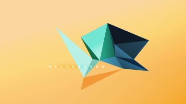 Arka plan - geometrik origami stil şekil kompozisyon, üçgen düşük poli tasarım konsepti. Renkli şık minimalist resimde