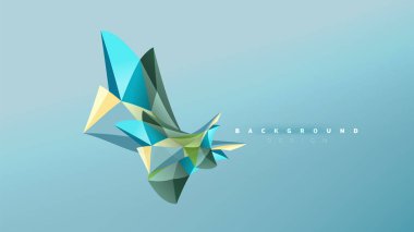 Arka plan - geometrik origami stil şekil kompozisyon, üçgen düşük poli tasarım konsepti. Renkli şık minimalist resimde