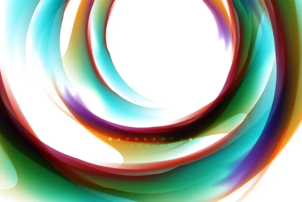 홀로그램 유체 흐름, 다채로운 액체 혼합 색상 모션 개념 색상 — 스톡 벡터